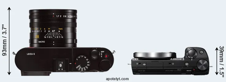 Compare Q Typ 116 versus NEX-5R top
