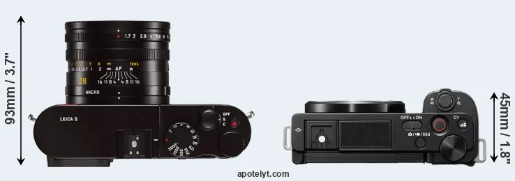 Compare Q Typ 116 versus ZV-E10 top