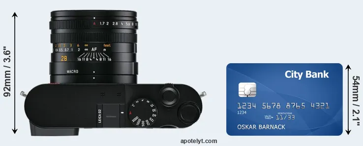 Q2 versus credit card top view