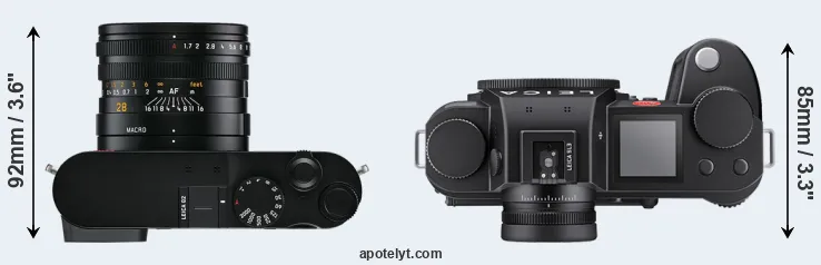Compare Q2 versus Leica SL3 top