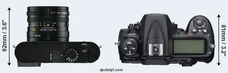 Compare Q2 versus D300S top