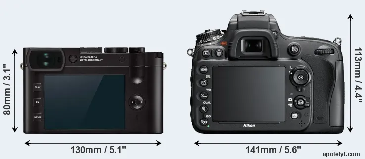 Comparison Q2 or D600 rear