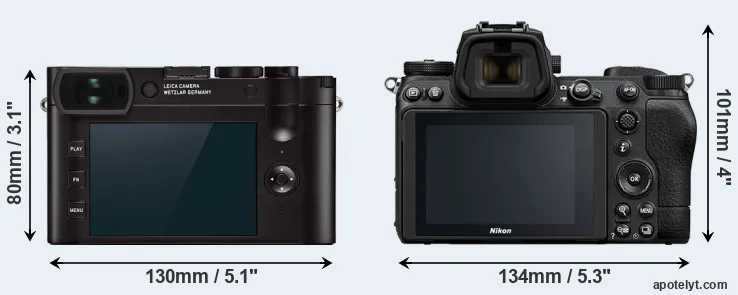 Comparison Q2 or Z6 II rear