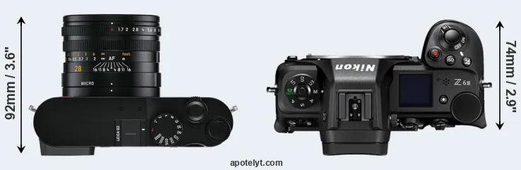 Compare Q2 versus Z6 III top