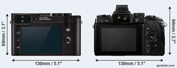 Comparison Q2 or E-M1 rear