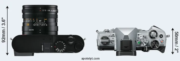 Compare Q2 versus E-M5 III top
