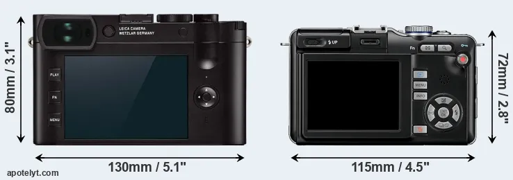 Comparison Q2 or E-PL1 rear