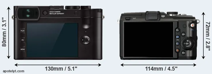 Comparison Q2 or E-PL2 rear