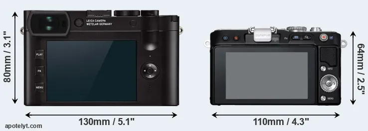 Comparison Q2 or E-PL3 rear