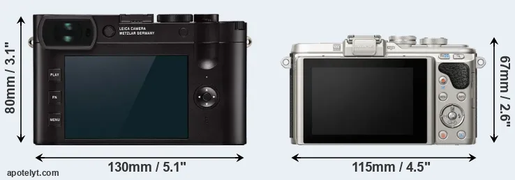 Comparison Q2 or E-PL8 rear