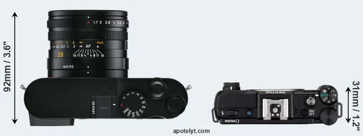 Compare Q2 versus Pentax Q top
