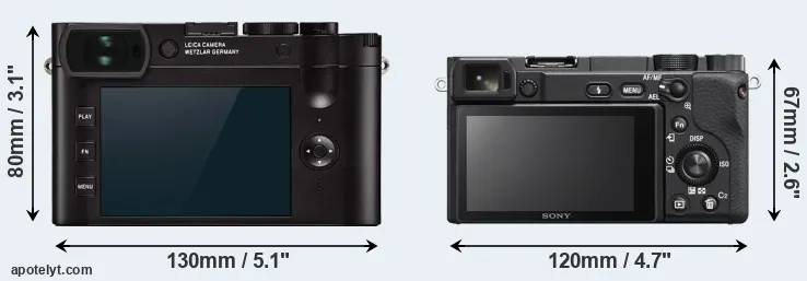 Comparison Q2 or A6400 rear