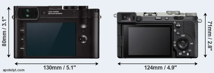 Comparison Q2 or A7C II rear