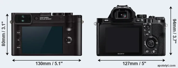 Comparison Q2 or A7R rear
