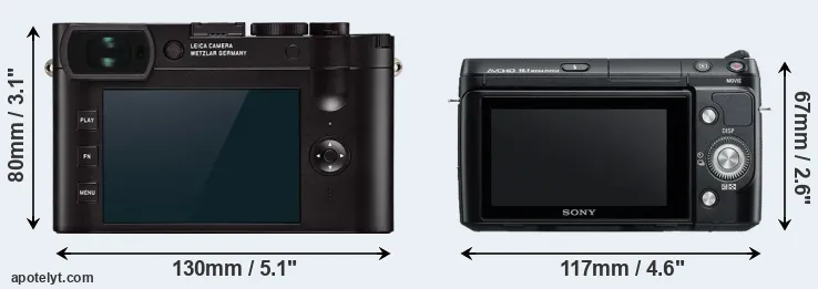 Comparison Q2 or NEX-F3 rear