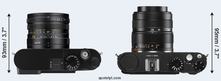 Compare Q3 versus X Vario top