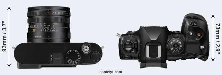 Compare Q3 versus OM-1 II top