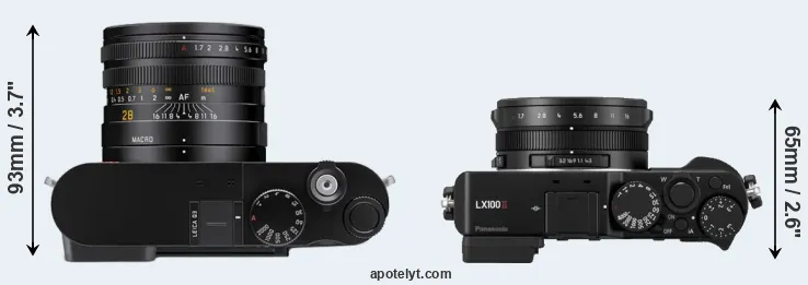 Compare Q3 versus LX100 II top