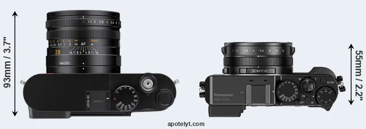 Compare Q3 versus LX100 top
