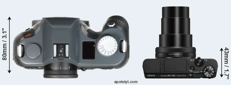 Compare S-E Typ 006 versus RX100 VI top