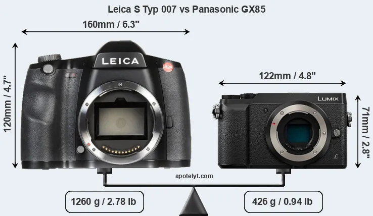 Size Leica S Typ 007 vs Panasonic GX85