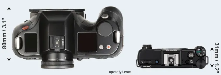 Compare S Typ 007 versus Pentax Q top