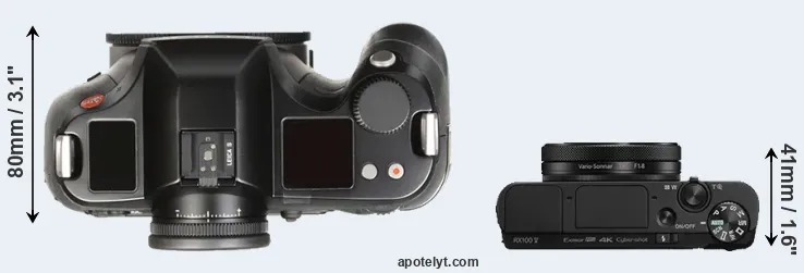Compare S Typ 007 versus RX100 V top