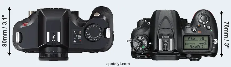 Compare S2 versus D7200 top