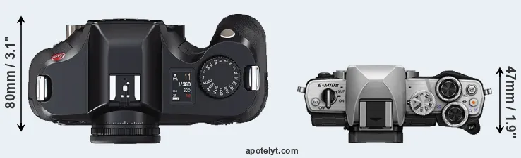 Compare S2 versus E-M10 II top