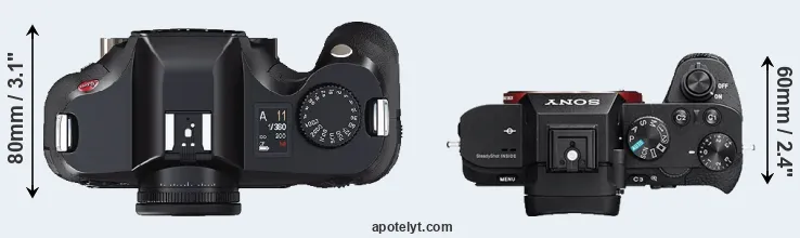 Compare S2 versus A7 II top