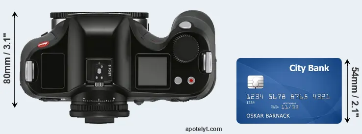 S3 versus credit card top view