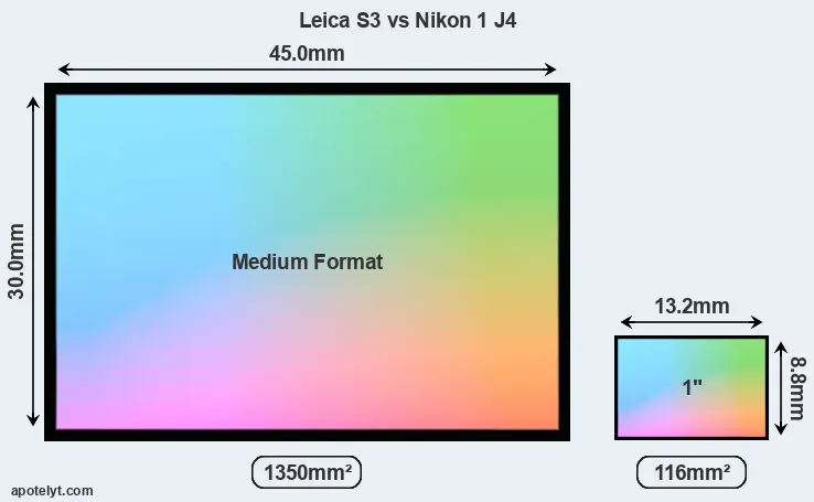Leica S3 and Nikon 1 J4 sensor measures