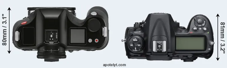 Compare S3 versus D300S top