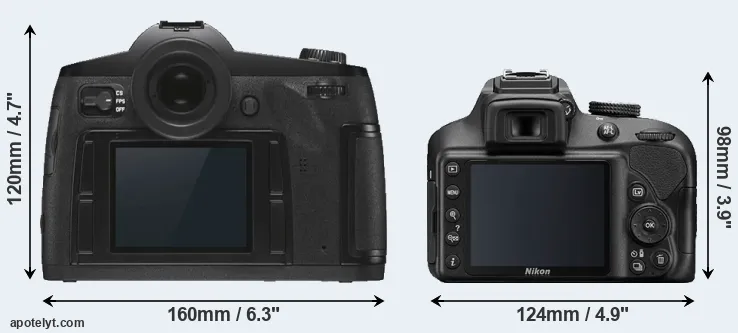 Comparison S3 or D3400 rear