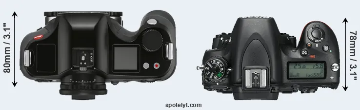 Compare S3 versus D750 top