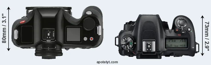 Compare S3 versus D7500 top