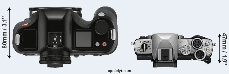 Compare S3 versus E-M10 II top