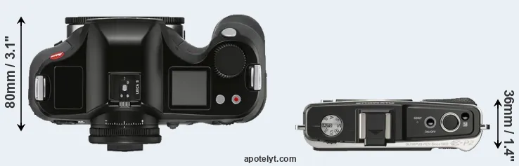 Compare S3 versus E-P2 top