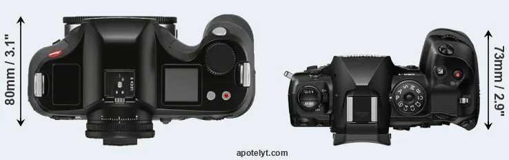 Compare S3 versus OM-1 top