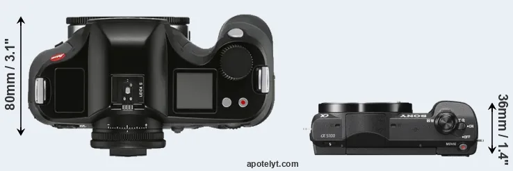 Compare S3 versus A5100 top