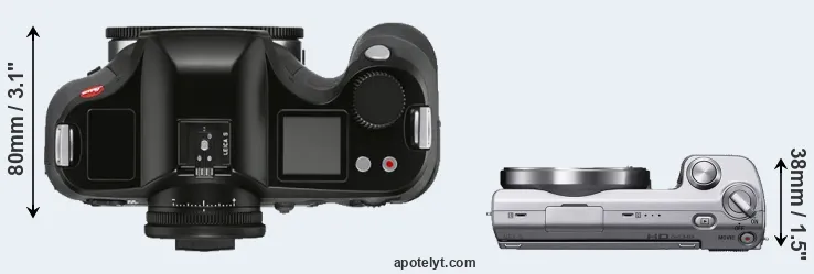 Compare S3 versus NEX-5 top