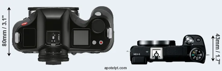 Compare S3 versus NEX-6 top