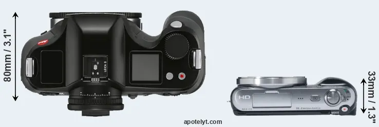 Compare S3 versus NEX-C3 top