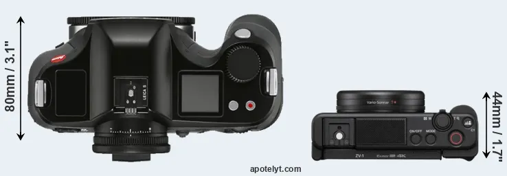 Compare S3 versus ZV-1 top