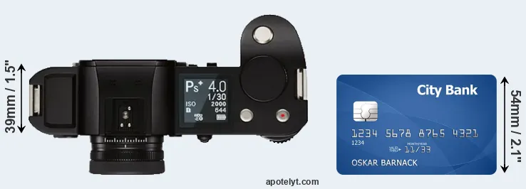 Leica SL versus credit card top view