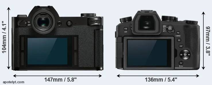 Comparison Leica SL or V-LUX 5 rear