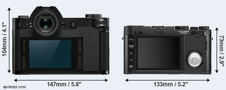 Comparison Leica SL or X Vario rear