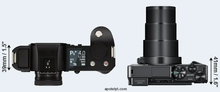 Compare Leica SL versus A1000 top