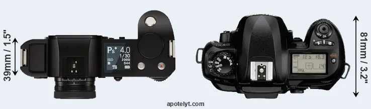 Compare Leica SL versus D100 top