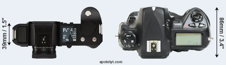 Compare Leica SL versus D2H top